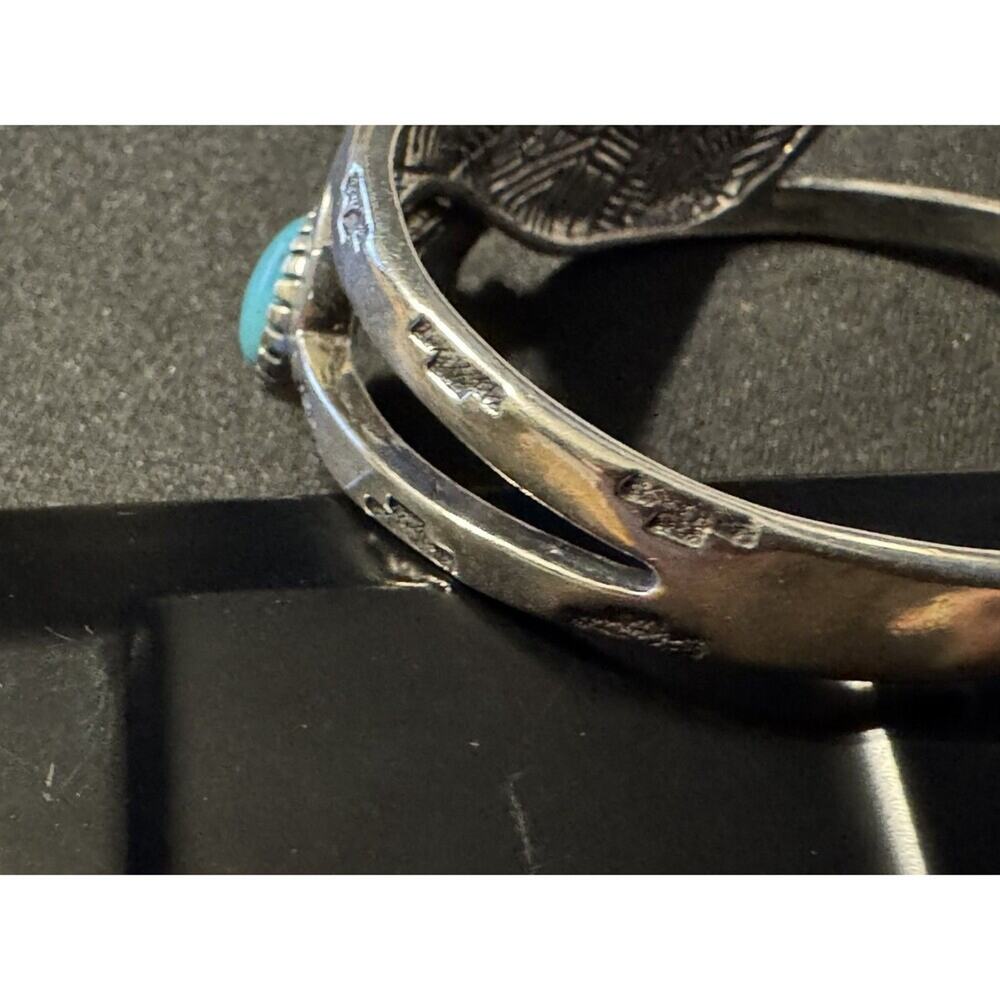 Roderick Tenorio Carolyn Pollack Sterling Silver Cuff Bracelet Eagle Turquoise - Picture 4 of 7